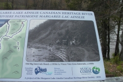 One of the many historical panels placed around the Margaree watershed by the Margaree,Lake Ainsley Canadian Heritage River Society.