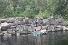Playing out the net at MacKenzie Pool. 