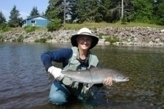 Cathy with a nice fish at Fahey Pool
