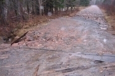 Road damage on Big Intervale Crossroad