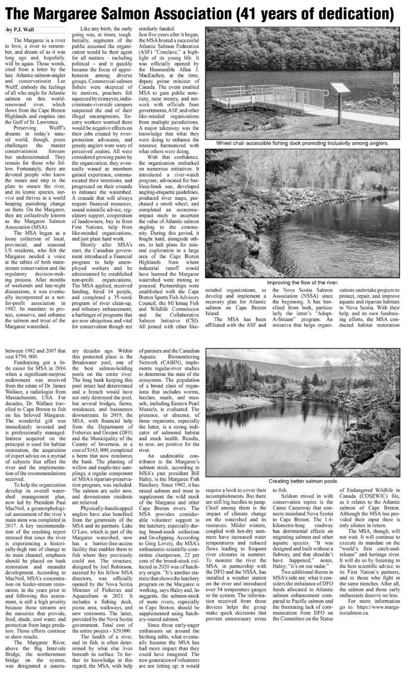 Article by P.J. Wall published in November 8th's edition of The Inverness Oran